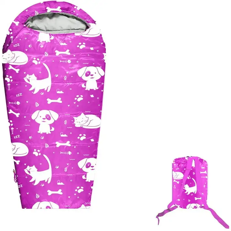 

32F - 59F Mummy Kids Sleeping Bag - Pink Best Friends Theme