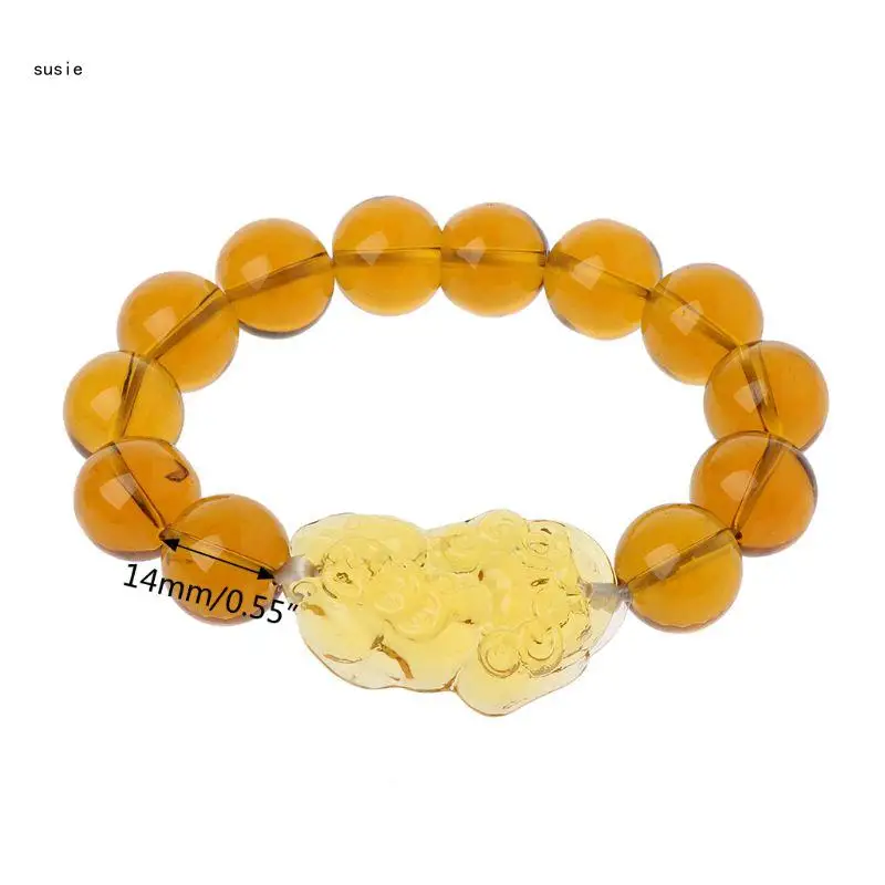 X7YA Attractive Wealth Citrine Stone Bracelet Luck Feng Shui Xiu Bracelet Gift 3