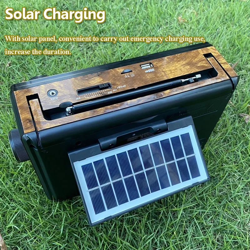 Portable Full Band Radio Stable Signal FM AM SW 1-8 Radios Receiver X-BASS Bluetooth Music Box with RGB Light TF Card USB Player