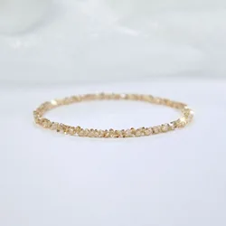 Austrian Blue Crystal Pink Champagne Elastic Rope Minimalist Women's Bracelet (Champagne)