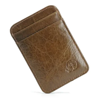 Portafoglio sottile per uomo e donna portafoglio minimalista con tasca frontale tasca frontale da viaggio sottile porta carte di credito in vera pelle