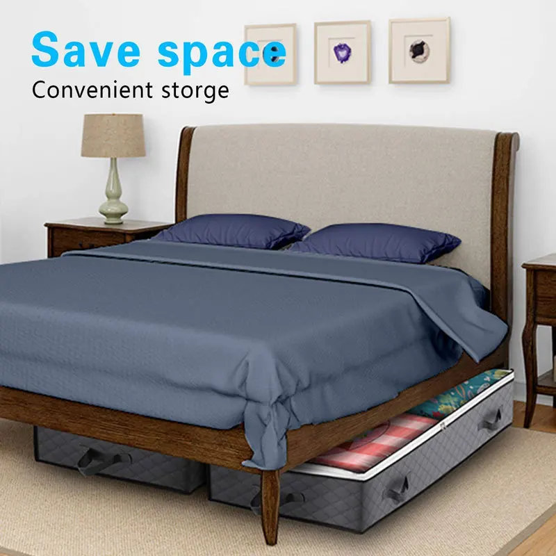 Foldable Underbed Bag -Blanket Clothes Quilt Organizer Breathable Zipper Storage Bag for Bedroom 6