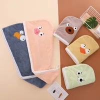 Dry Hair Towel Embroidered Coral Velvet Microfiber Soft Shower Cap Head Wrap Absorbent Fast Dry Ladies Head Towel 26*65cm 2