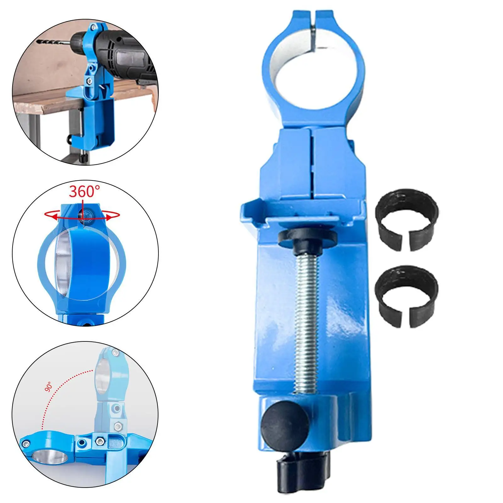 Electric Drill Stand Easy Installation with 2 Washers Rotatable Hand Drill Fixing Bracket Electric Grinder Stand for Workbench