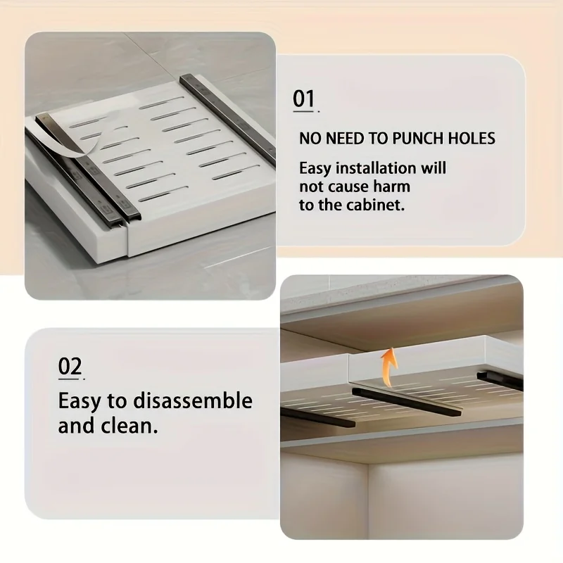 Cabinet Organizer Pull Out Drawer Space-Saving Pull Out Shelves for Pot and Pan Sliding Under Sink Storage Shelf Pantry