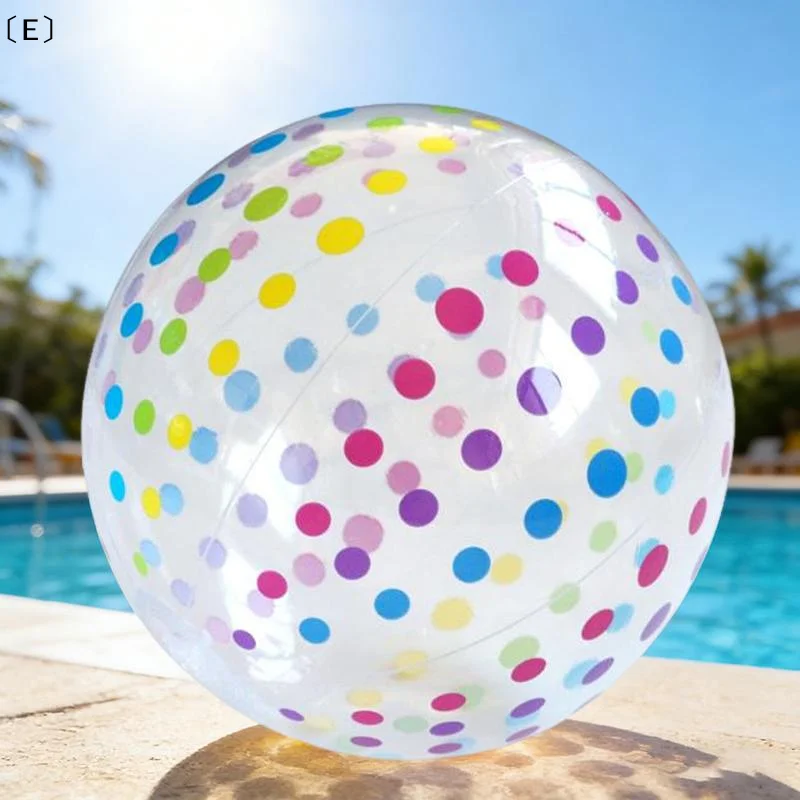 Colorful Inflatable PVC Ball with Dots and Stripes - Fun Toy for Kids' Pool Parties and Indoor/Outdoor Games