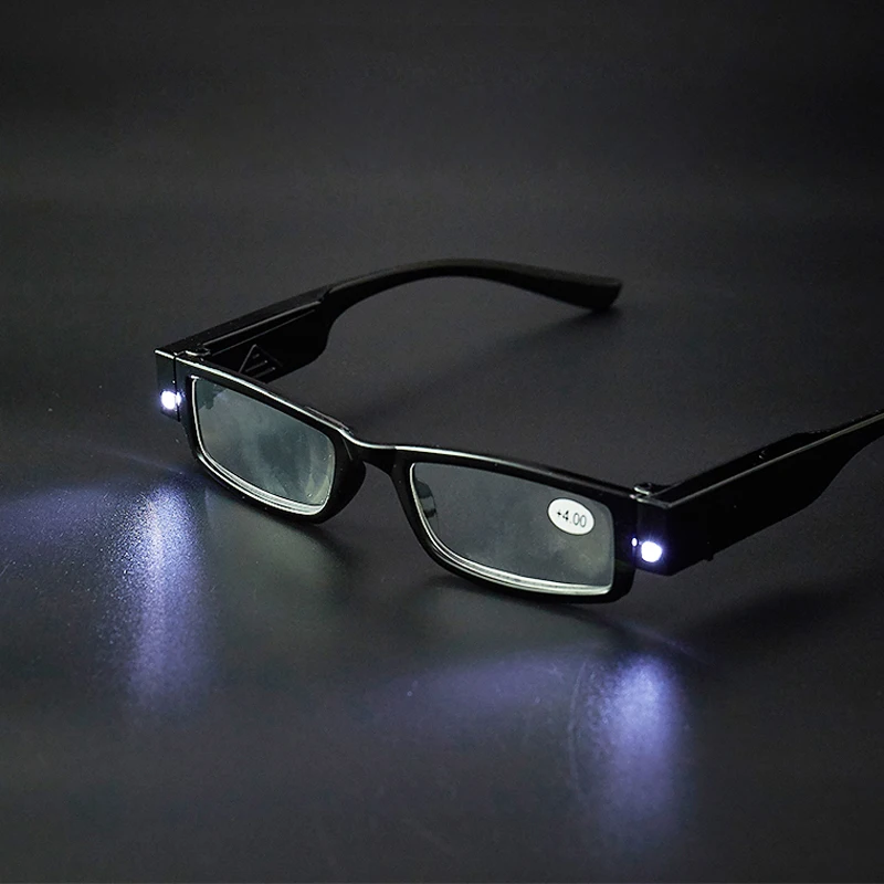 

LED Lighting Reading Glasses Men Women Unisex Diopter +1.0 1.5 2.0 2.5 3.0 3.5 4.0 Fashion High Grade Presbyopia Eyeglasses