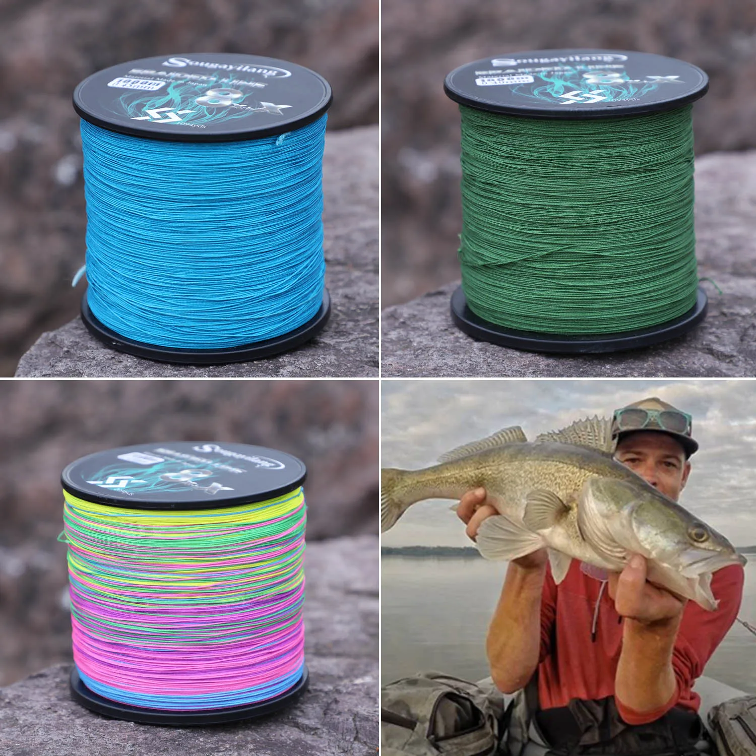 Sougayilang 9 strands PE fishing line raid fishing line 300M 500M 1000M multifilament wire carp tool pesca fishing line fishing tackle