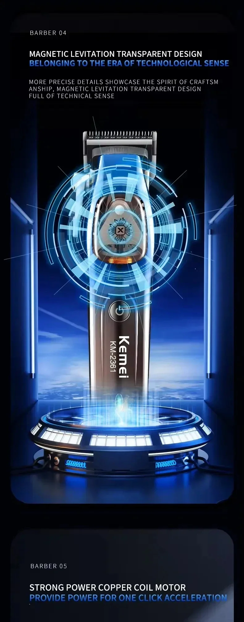 2361 Professional Clipper Barber Hair Trimmer Beard Rechargeable Haircut hine 10000 RPM Trimer For Men_viptrois.com
