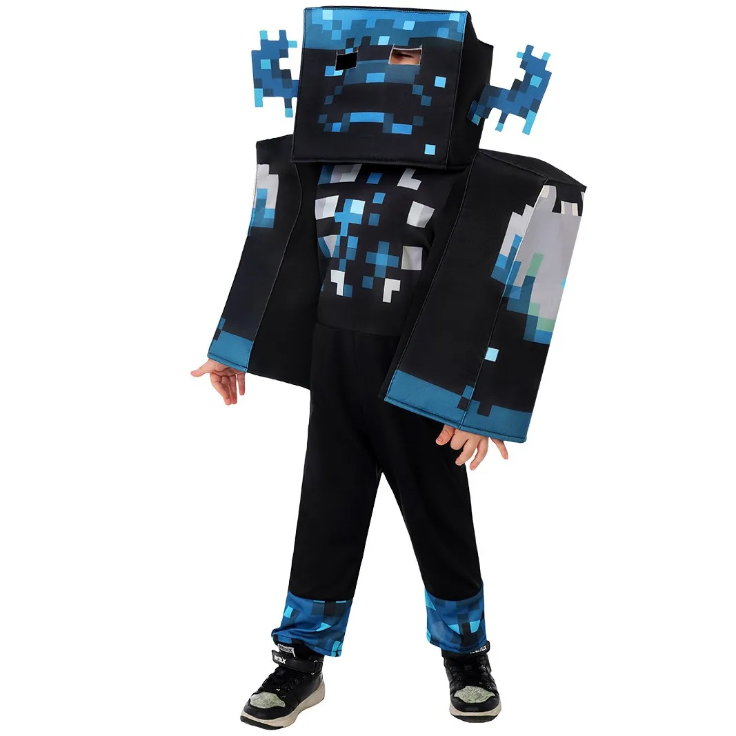 Boys Craft Villager Costume Deluxe Kids Games Costums Party Armor Suit Creep Jumpsuit Blue Steve Cosplay Outfits