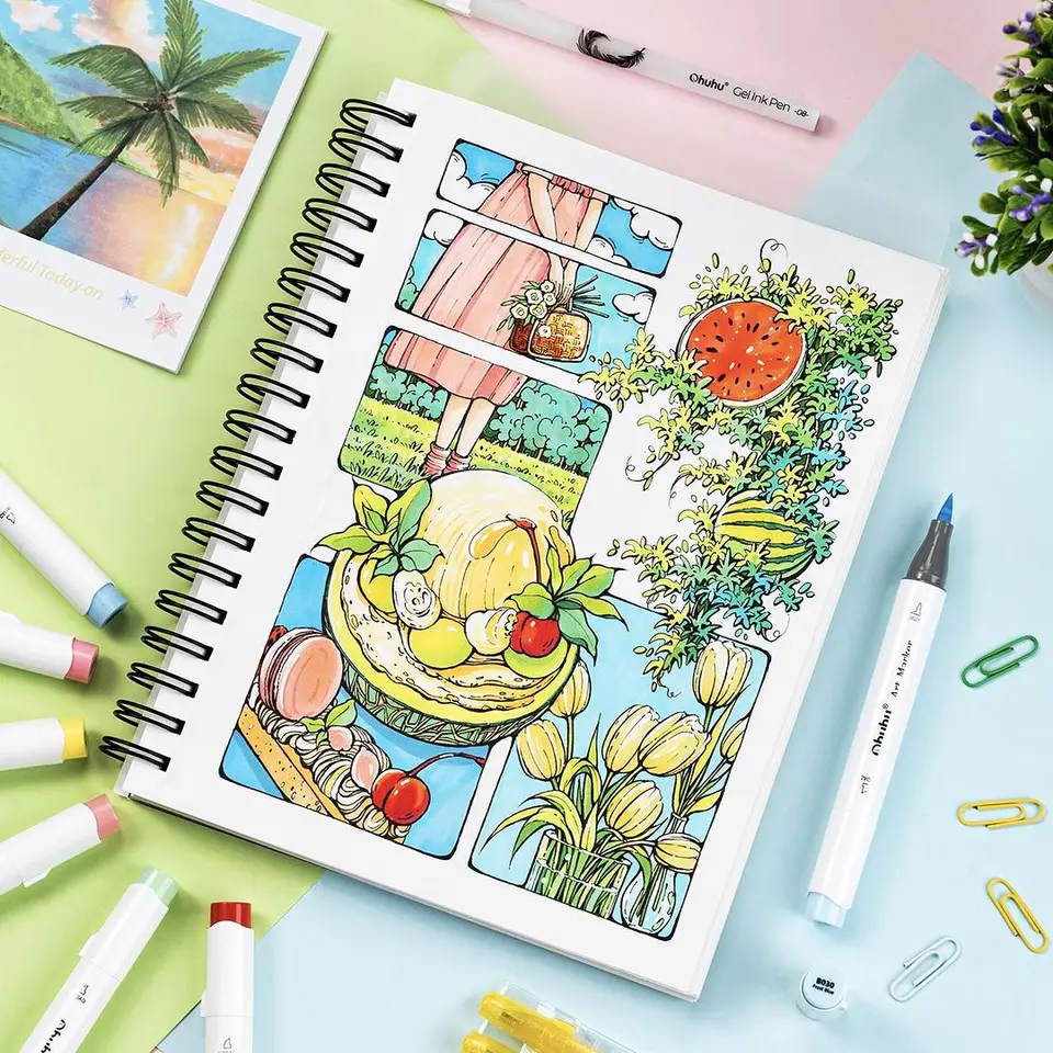 Ohuhu Honolulu Dual Tip Alcohol Art Marker Set