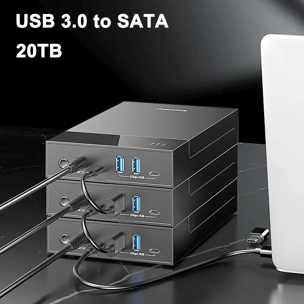 HDD Case 3.5'' 2.5'' SATA to USB 3.0 Adapter External Hard Drive Disk Enclosure For 3.5 Inch SSD Disk 5Gbps 20TB HDD Box Case