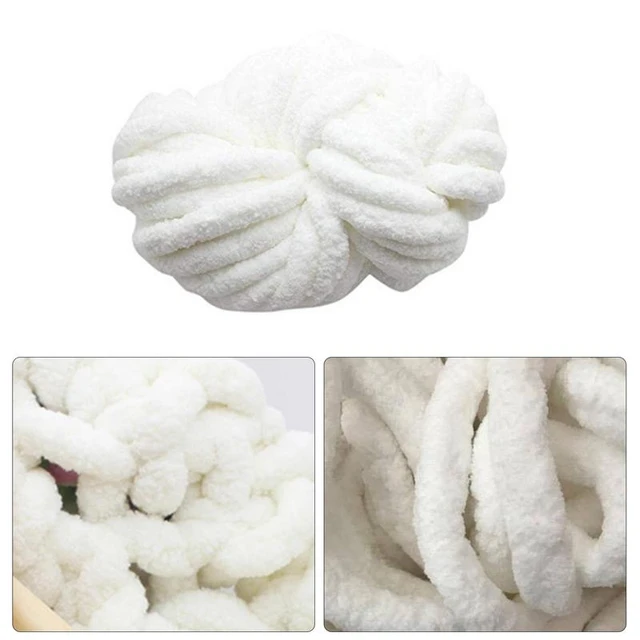 Chunky Knit Chenille Yarn for Hand Knitting Blankets, Super Soft