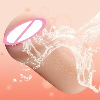 Male Masturbaters Soft Realistic Vagina Pussy Silicone Artificial Vagina Masturbation Cup For Men Pocket Adult Sex 4D Toys 4