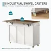 Kitchen Island with Storage, Kitchen Cart with Charging Station, Rolling Kitchen Island Table with Drop-Leaf, 3 Drawers, Barn Do 6