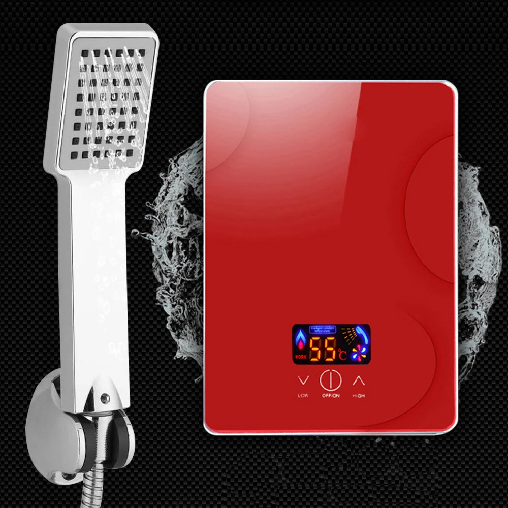 Electric Hot Water Heater 6500W 220V Instant Tankless for Bathroom Kitchen Hotel