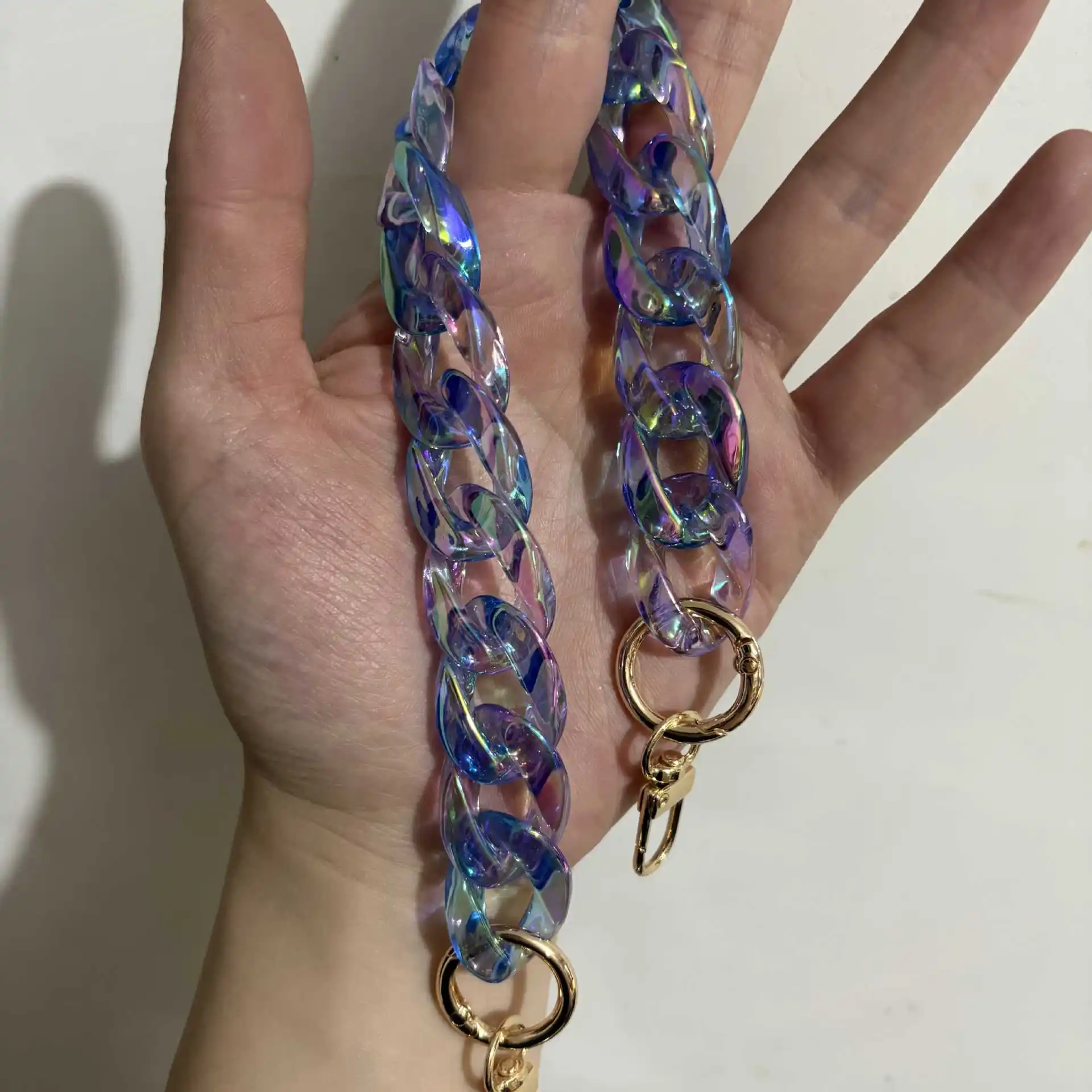 Colorful Resin Chains for Womens Bag Shoulder Strap Acrylic Chain Purse Replace Handle Handbag Parts Hardware Accessories