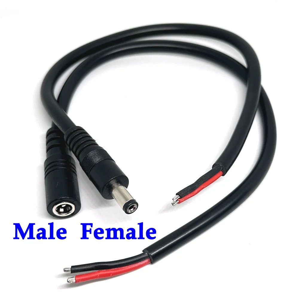 

1/2pcs 5.5x2.1 Plug DC male or Female Cable Wire Connector For 3528 5050 LED Strip Light 14AWG Connectors 5.5x2.1mm 5.5*2.1mm