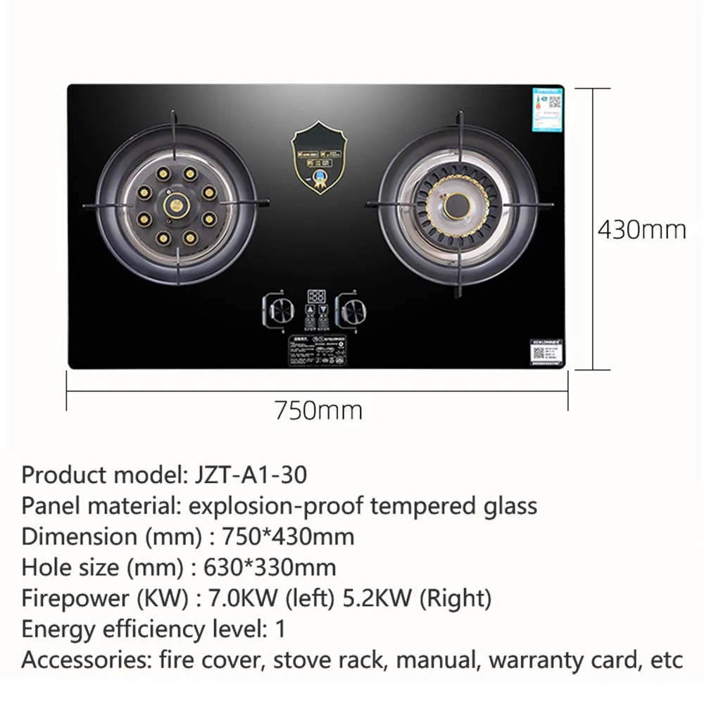Embedded Kuchenka Gazowa Cooktop Double Stove Desktop Gas Burner Large Firepower Encimeras De Gas Para Cocinas