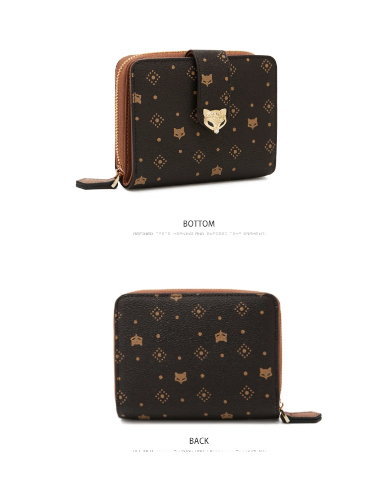 FOXER Frauen Kurze Brieftasche Mode Kartenhalter Weibliche Kleine Münze & Schlüssel Geldbörse – Detail 30