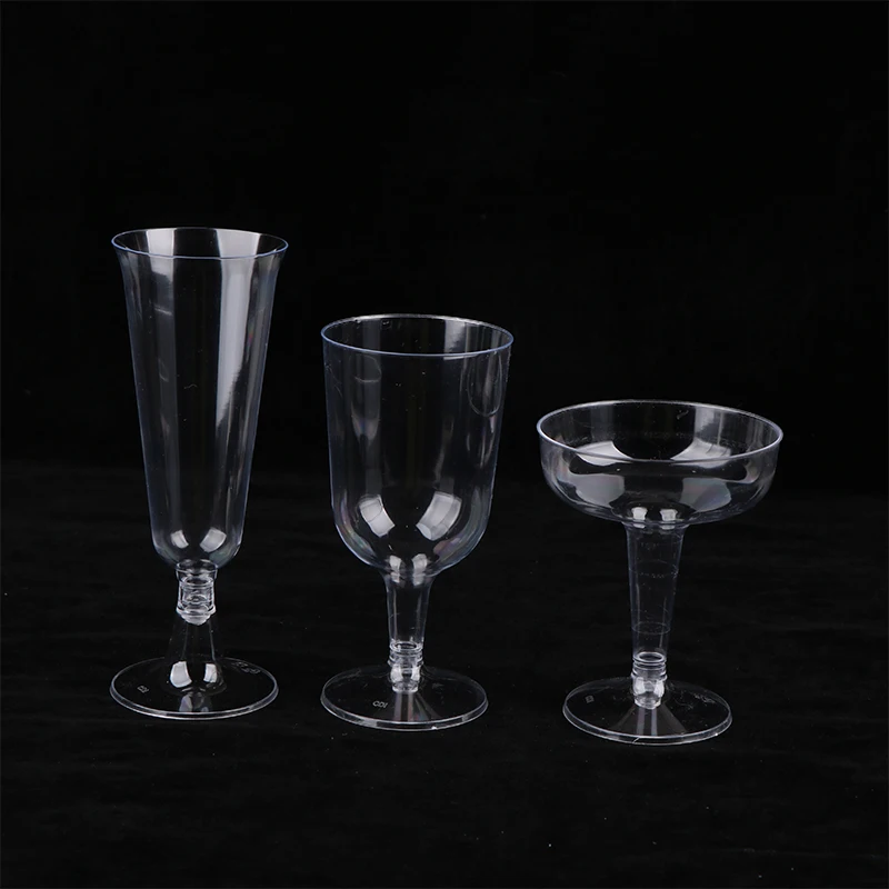 Disposable Transparent Wine Glasses Party Party Thickened Drinking Glasses Annual Celebration Drinkware Set 10Pcs