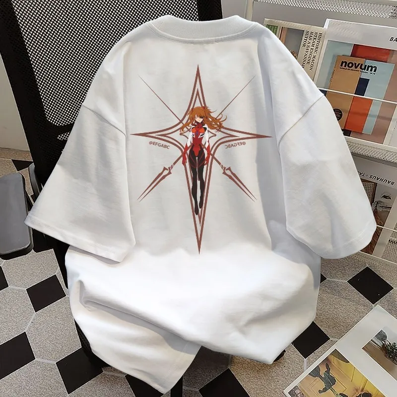 Style3 Maglietta Uomo Evangelion Asuka – 100% Cotone Premium – Stampa Originale – Taglie Forti Fino A 4XL