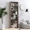 6 Tier Bookcase Standard Display Bookshelf E1 Grade Wood Home Living Room Office Storage Organizer Dark Oak Finish Stable 2