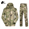 Outdoor Camoflage SoftShell Men's Suits 5XL Oversized Waterproof Fleece Clothes Set Men Clothing Camping Hunting Suit A2F051 2