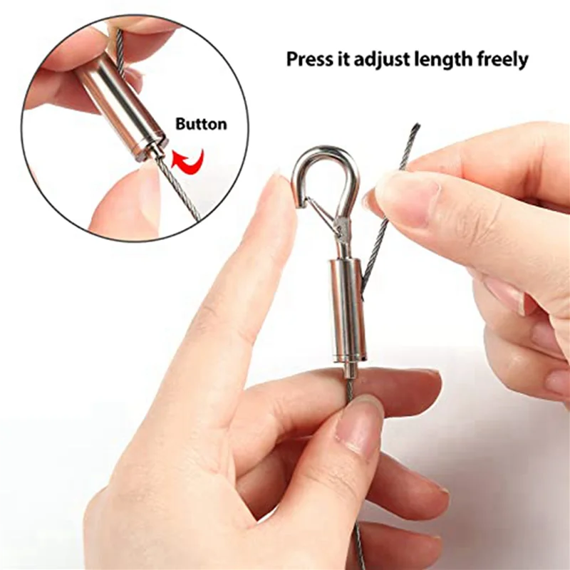 AB41-4PCS 조정 가능한 그림 걸이 와이어 키트 - 헤비 듀티 하드웨어, 1M X1.5Mm 스테인레스 스틸 케이블 걸이 로프