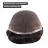 Full Swiss Lace Men Hair Toupee Male Wig Invisible Bleach Hairline Soft Capillary Prothesis Hair Replacement System for Men 2