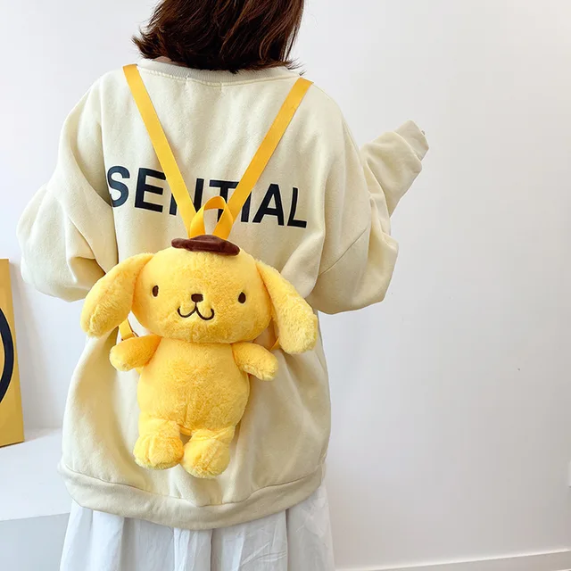 Kawaii Soft PomPomPurin Stuffed Plush Backpack Gifts For Kids Children Girls Lolita Style Bag Lovely Pom Pom Purin Bag 4