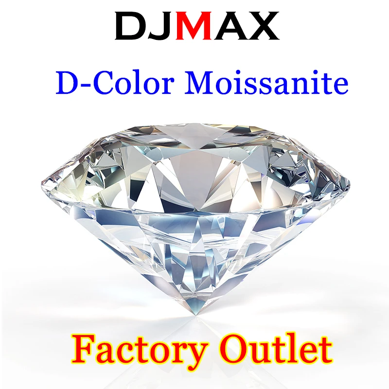 Djmax Certificated Moissanite Loose Stones Real D Color Vvs1 Gemstones