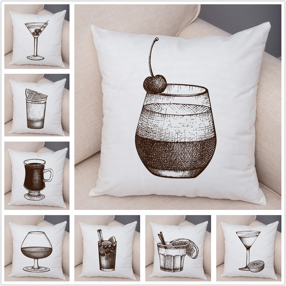 

Cocktail Glass Luxury Body Throw Pillow Case Cushion Cover Home Living Room Decorative Pillows For Sofa Bed Car 45*45 Nordic