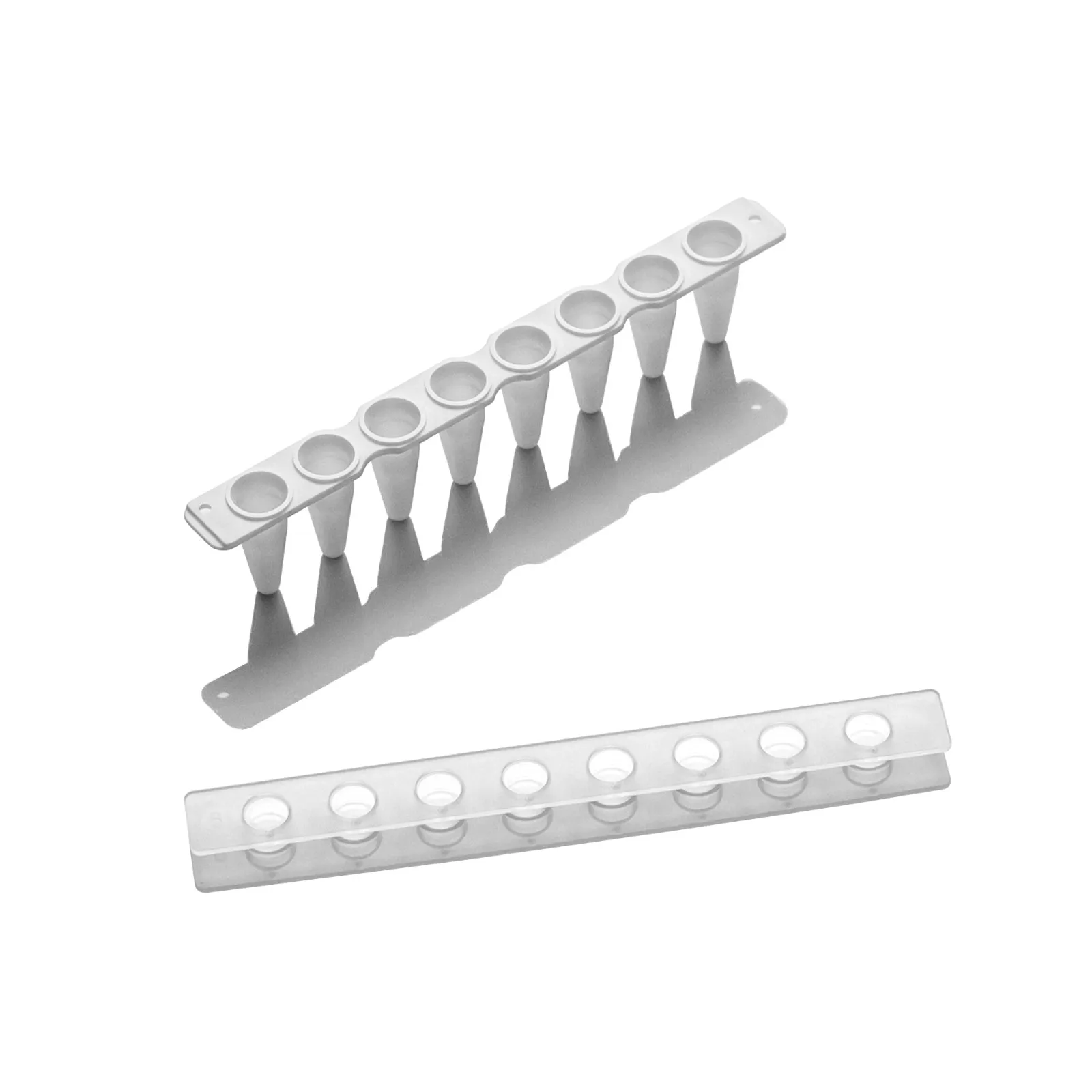 PCR Tubes 0.1ml PCR 8-Centrifuge Tube Strips With Cover Porcelain White Micro Plastic Tube Straight row