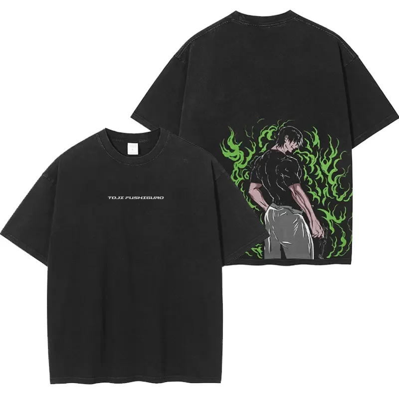 Vintage Washed Jujutsu Kaisen Oversized Anime T-Shirt