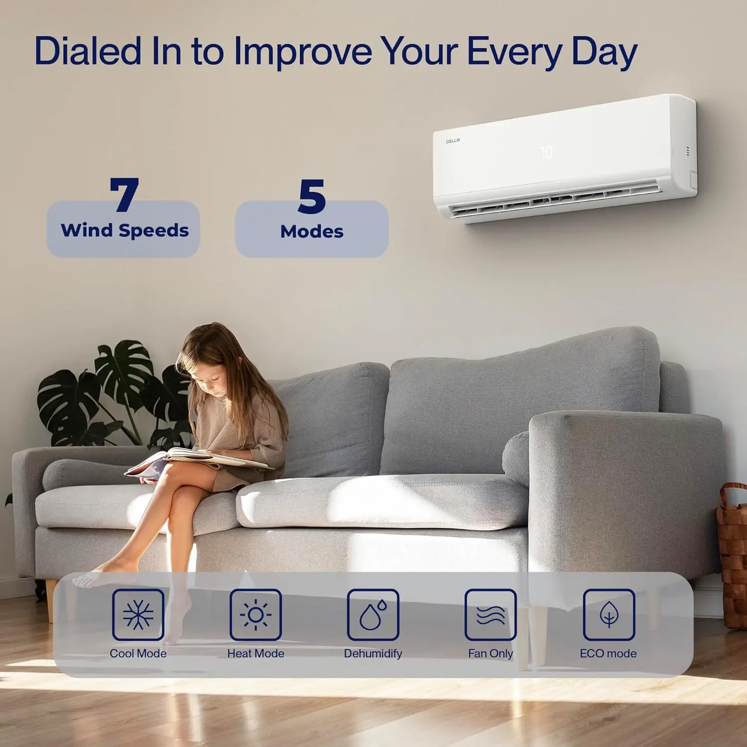 Wifi Split Air Conditioner 19 SEER2 Cools Up to 400 Sq.Ft with 0.75 Ton Heat Pump Pre-Charged and 16.4ft Installation Kits 6