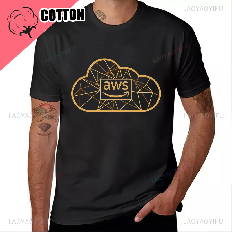 New aesthetic clothes black t shirt sweat shirts, AWS logo