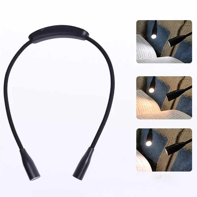 

Neck Reading Light Novelty Flexible Neck Lights Handsfree Book Light Hanling Read Lamp Portable USB Rechargeable Book Lighting