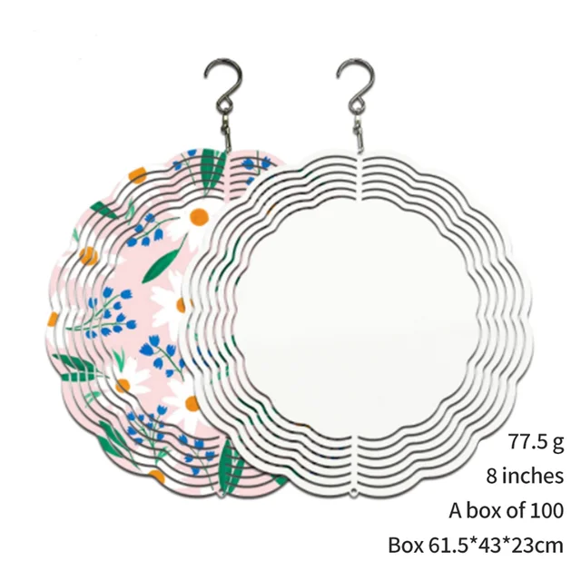 Forró! 6 Csomag 8 Hüvelykes Szublimációs Szél Fonó Üres 3D -S Szélfutók Lógó Fonógépek A Beltéri Kültéri Kerti Dekorációhoz - Image 2