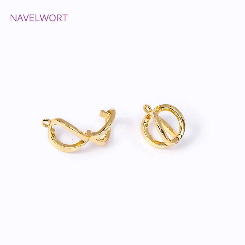 2 크기 18K 골드 도금 황동 진주 강화제 클립 쥬얼리 만들기 용품에 대한 펜던트 DIY 목걸이 팔찌 보석 커넥터