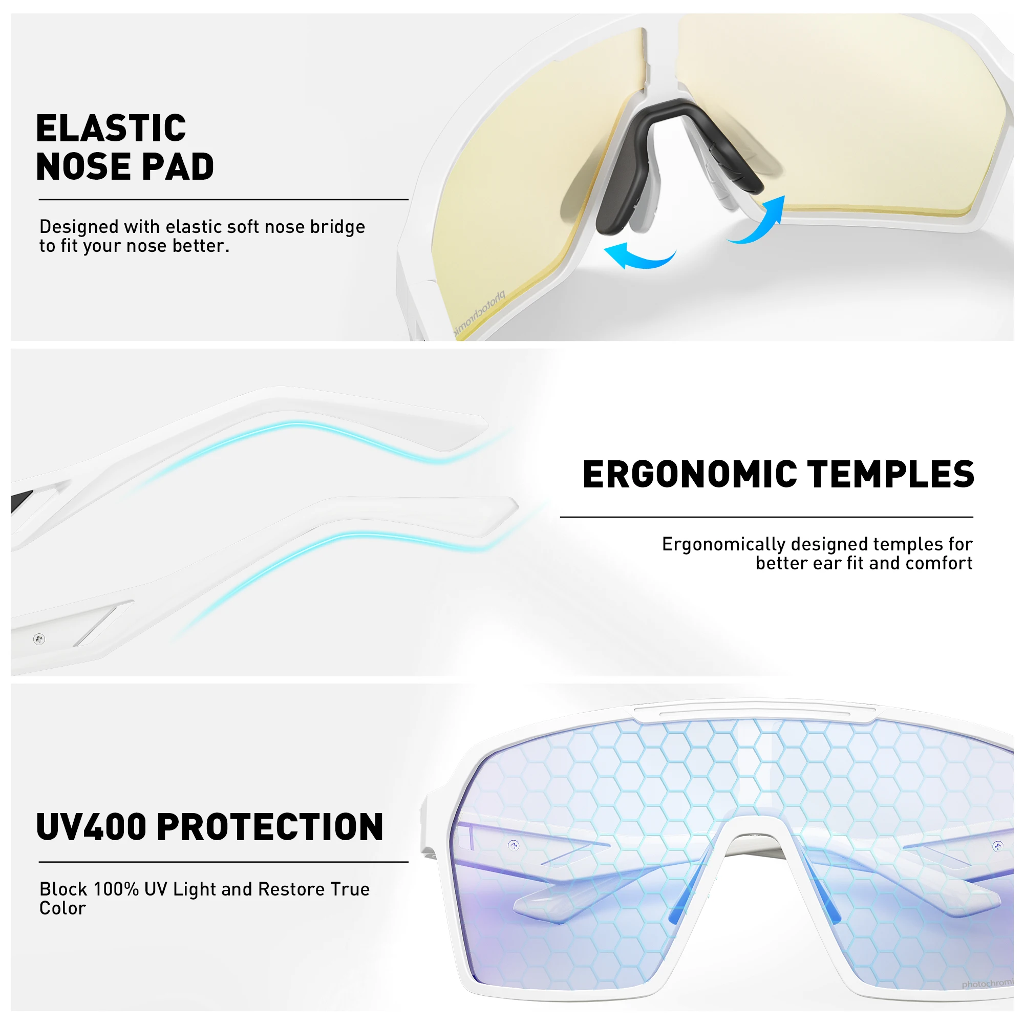 SCVCN Color Photochromic Sunglasses Bike Cycling Glasss UV400 Outdoor Sports Running Drving for Men Goggles Mtb Bicycle Eyewear