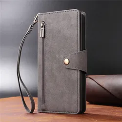 Premium Flip Leather Wallet Card Case - Shockproof Soft Silicone Phone Cover & Holder for Pixel 9(Pixel 9 Pro) (Gray)