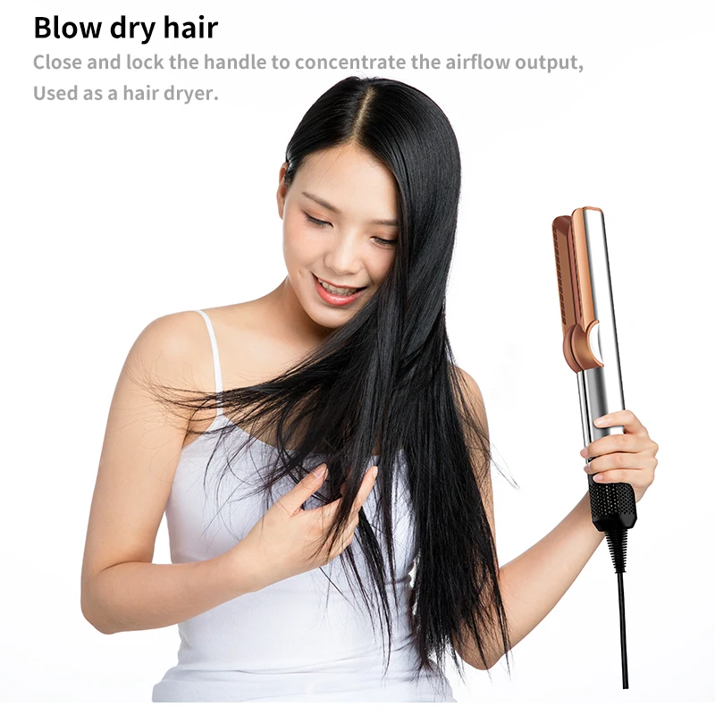 2 IN 1 Professional Hair Straightener & Hair Dryer Heat-Up Hair Flat Iron, Compatible for Dyson Airstrait™ straightener 4