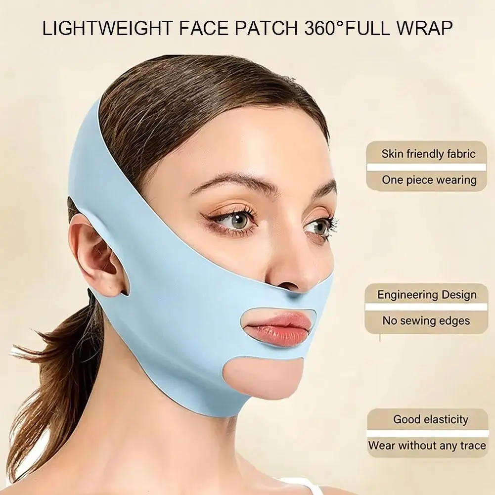 Maschera per il Viso Modellante e Rassodante, Traspirante ed Elastica, a Forma di V, per Uso Durante il Sonno e il Relax - immagine 4