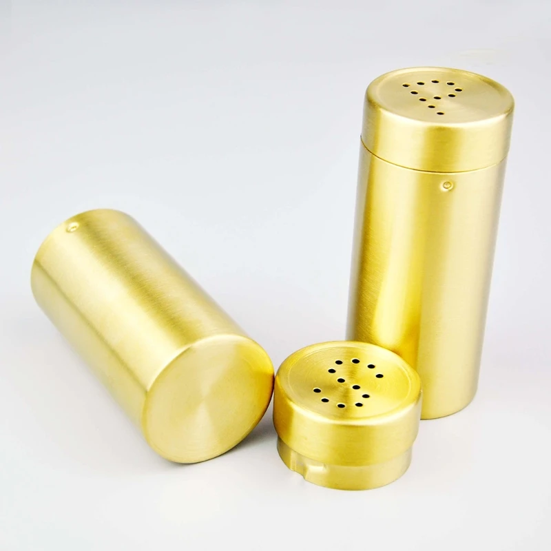 Salt And Pepper Shakers Spice Dispenser With Adjustable Pour Holes Stainless Steel Set