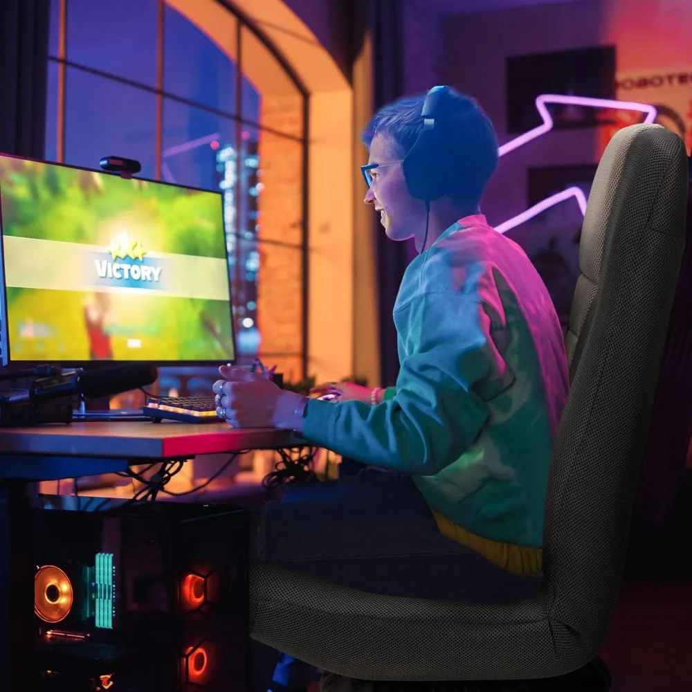 Swivel Gaming Chair Multipurpose Floor Gaming Chair for Playing Video Games, TV, Reading /Lumbar Support 5