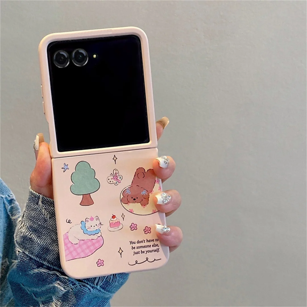 Korean Cute Tree Kitty Puppy Cake Phone Case with Pink Cloud Pendant