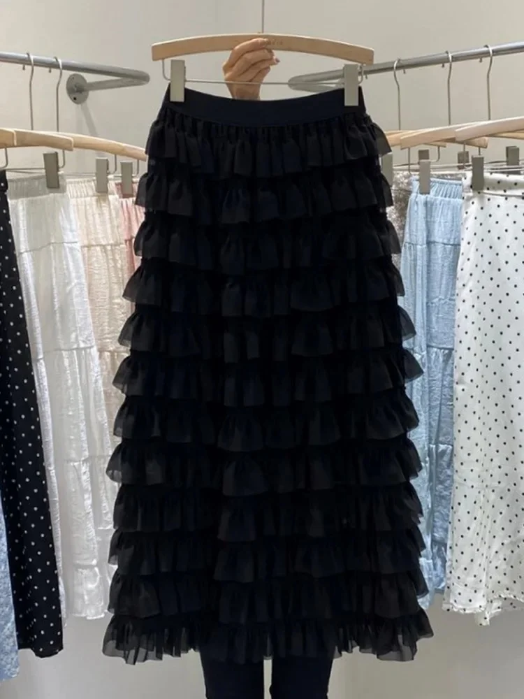 فستان شيفون طبقات خصر عالي