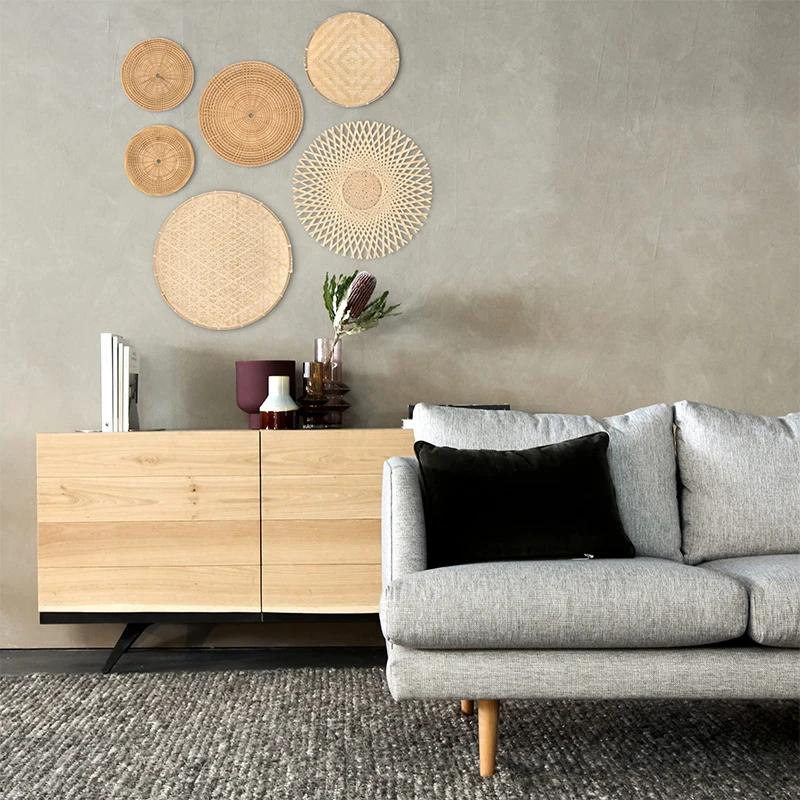Set Van 9 Boho Wandmanden - Geweven Zeegras Rotan Muurdecoratie Voor Woonkamer, Slaapkamer & Boerderij