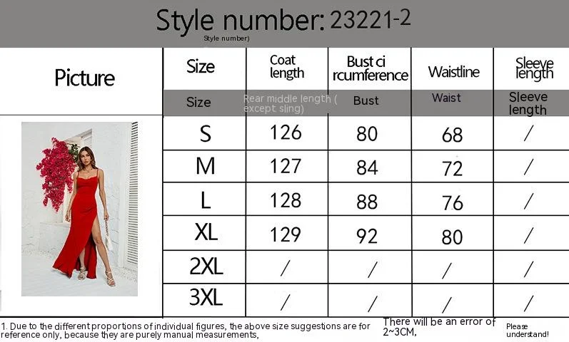 Robe longue à bretelles fendues, couleur unie, été 2023_voghion.com